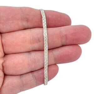 Estate Italy Sterling Silver 925 3.1mm Herringbone Bracelet 8.25"